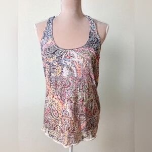 Vintage Y2k Racerback Burnout Rhinestones Womans Tank Medium Tattoo Coachella